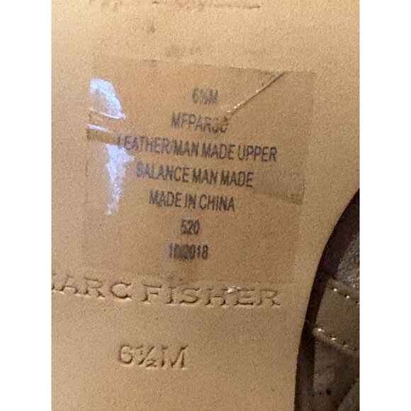 Marc Fisher Parso Suede Studded Wood Block Heel Slingback Taupe Sandals 6.5M - Picture 10 of 10